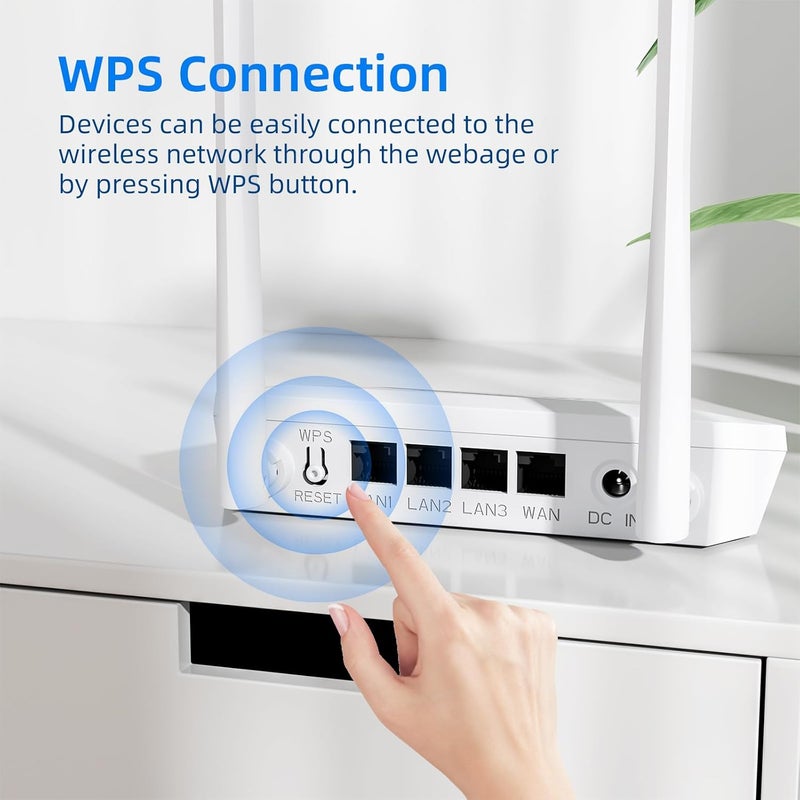 U-Speed N300 WiFi Router 2.4G Easy Setup Wireless Internet Network Router, Supports Wireless Repeater, WISP, Up to 300Mbps for Home and Office - Image 4